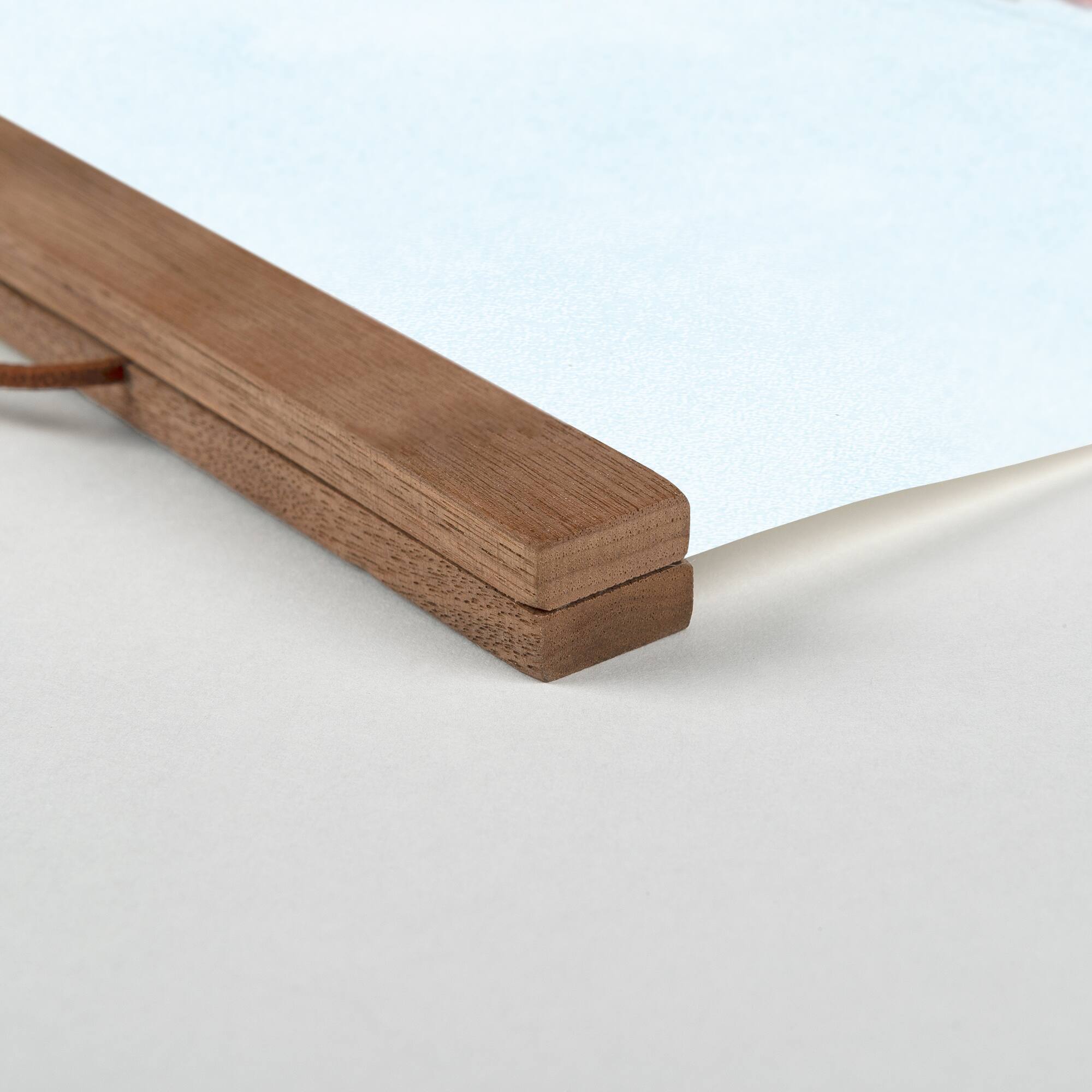 Blush Downtown Teak Hanging Canvas
